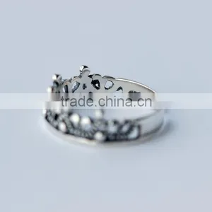 F20059N Silver Retro Crown Ring Fashion Silver Ring thumbnail-3
