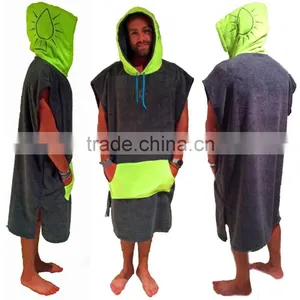 Custom Cotton Plain Adult Hooded Poncho Beach Towel thumbnail-1