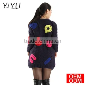 Womens Cute Embroidery Wool Knit Cardigan Sweater Tops Mujer thumbnail-3