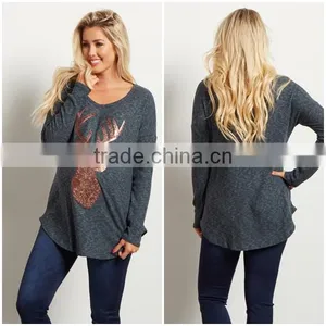Hot-selling Promotional Beautiful Sequin Printing Maternity Top thumbnail-1