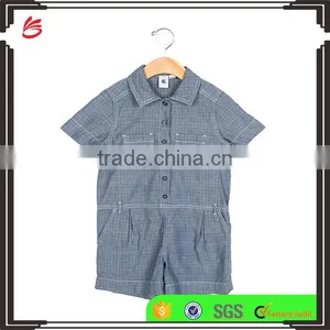 2017 Children Custom Baby Clothes Button up Romper Cotton Jumpsuit Infant Toddler Kids Clothing thumbnail-1