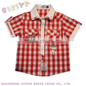 Wholesale Custom Boys Checked Shirt Summer Designs Fancy Boys Casual Shirt thumbnail-1