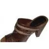 Comfortable PU Material Brown Wooden Clog Lady Sandals With 10.5cm Heels thumbnail-1