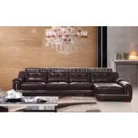 LH002D Coffee Leather Sofa Sets thumbnail-1