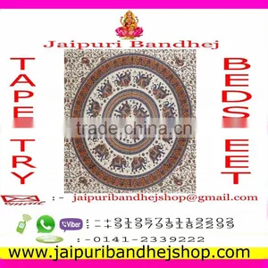 Jaipuri Bandhej Mandala Handmade Tapestries thumbnail-3