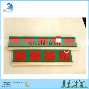 Preschool Wooden Educational Montessori Material EN71 Mathematic Toy Fraction Squares, Wood thumbnail-1