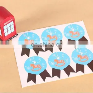 Cute Badge Shape Rocking Horse Bag Label Baking Bag Sealing Sticker Baby Shower Gift Decoration Craft Packing DIY Material thumbnail-3