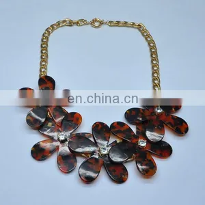 Hottest Selling Crew Foral Crystal Imitate Famous Brand Necklace Jewelry thumbnail-1