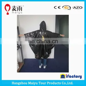 Black Poncho Raincoat thumbnail-3