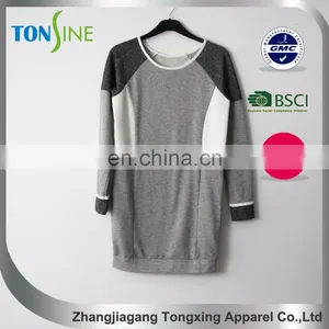 Women's Knit Terry Pullover With PU thumbnail-1