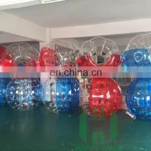 Half Clear and Half Red/Blue 0.8mm 100% TPU 1.5m Dia Bubble Soccer Inflatable Giant Globe Ball Body Bumper Ball for Adult thumbnail-1