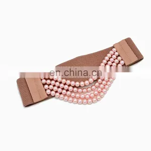 Yiwu Factory Wholesale Woman Ladies Fashion Elastic Corset Belt With Pearl thumbnail-5