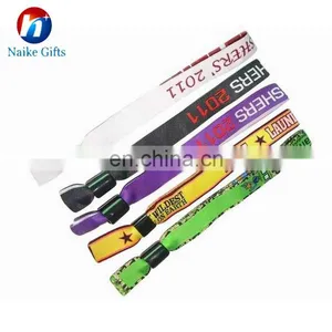Custom Cheap Festival Woven Wristbands / Polyester Wristband / Fabric Wristbands thumbnail-3