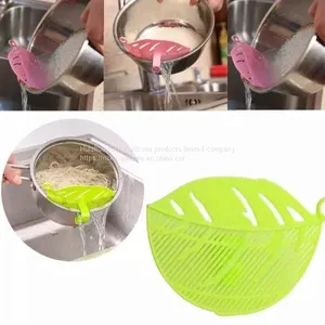 1Pc Leaf Shaped Rice Wash Gadget Noodles Spaghetti Beans Colanders Kitchen Fruit & Vegetable Cleaning Tool thumbnail-1