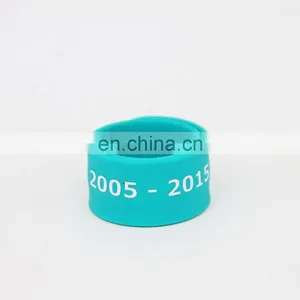 High Quality Factory Manufacturer Silicone Slap Wristband Bracelet thumbnail-1