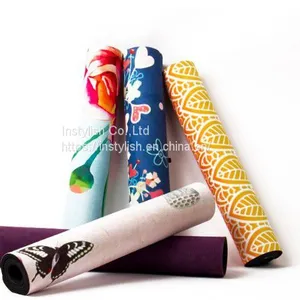 China Qualtiy Sweat Absorbing Colorful Anti-slip Suede Rubber Yoga Mat Sports Mat for Fitness thumbnail-1