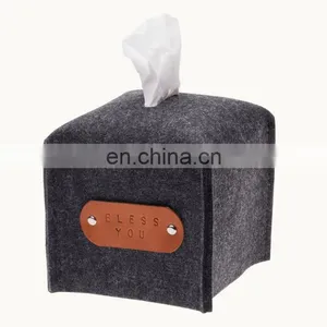 Factory Sell Simple Style Wool Felt Tissue Box Cover for Home Decor thumbnail-3