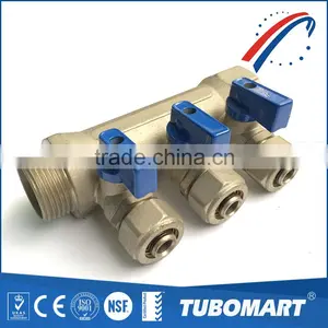 Three Connectors Brass Manifolds Fitting for PE Pipes thumbnail-1