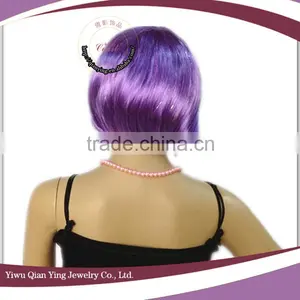 Cheap Short Purple Synthetic Bob Wig thumbnail-3