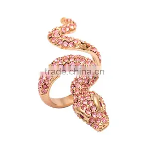 Crystal Fashion Cobra Snake O-ring Ring Rose Gold Plated Rings Jewelry Wholesale thumbnail-1