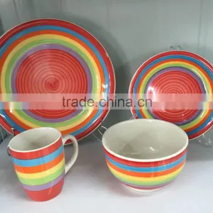 New Design Stoneware Dinnerware, Wholesale Custom Printed Stoneware Dinnerware Set, Handprinted Stoneware Dinner Set thumbnail-4