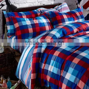 China Factory Plaid Bed Cover Queen Size Duvet Covers Luxury European Bedding Set thumbnail-2