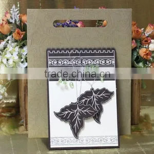 Hot Sale Personalized Leaves Shape Laser Cut Wooden Wedding Cards Invites thumbnail-1