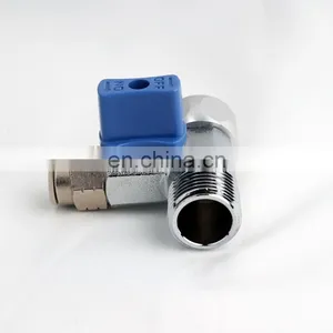 Brass 1/4 in Three-Way Ball Valve With Quick Connect and Adjustable Nut thumbnail-3