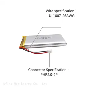 Li Ion Battery Manufacturers In China Smart Home Battery UFX 105085 5000mAh 3.7V Wireless Device Battery Pack thumbnail-3
