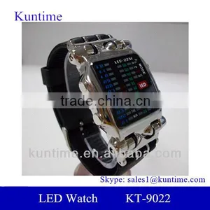 Hot New Products For 2014 Men's LED Lattice Display Black Rubber Band Wrist Watch thumbnail-1