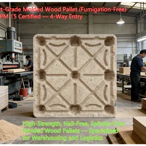 Cost-Effective Molded Wood Pallets — Factory Direct Supply — Versatile for Warehousing, Internal Circulation, and Export thumbnail-2