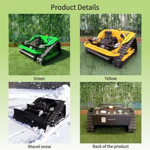 Industrial Single Cylinder Grass Cutting Machine VTLM600 600mm Petrol Remote Controlled Rubber Track Lawn Mower thumbnail-5