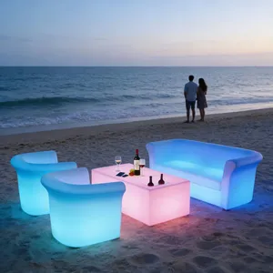 Nightclub Bar Plastic Led Light Leisure Sofa Glowing Furniture Arm Chair Led Colorful Party Rental Led Bar Sofa Chair thumbnail-4