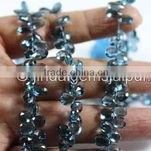Wholesale Lodon Blue Topaz Faceted Pear Beads thumbnail-3