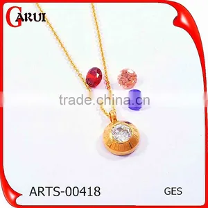 Statement Necklace Gold Chains Change Colour Small Diamond Necklace thumbnail-1