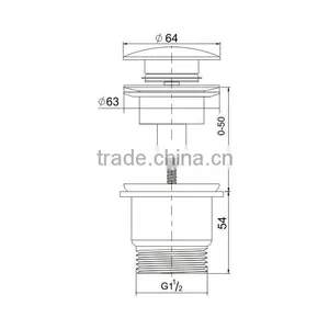 Watermark KingChun Free Samples Bathroom Fitting Brass Pop up Waste Drain Stopper Chrome Plated(K326-D) thumbnail-2