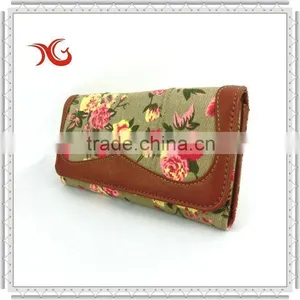 Flower Design Canvas Wallet for Women thumbnail-1