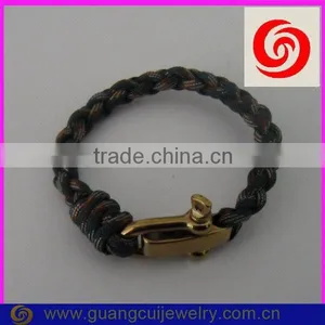 Fashion 2 Color Gold Adjustable Stainless Steel Paracord Bracelets for Sale thumbnail-1