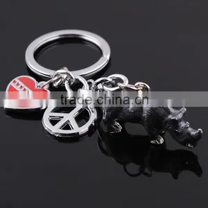 Drops of Oil Key Chain Manufacturer Hand-drawn Key Chain Rhinoceros Keychain thumbnail-1