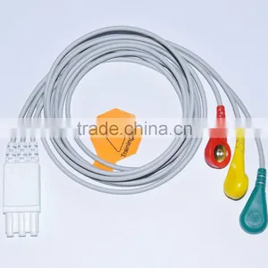 Unicare ECG Professional AHA Standard M1673A ECG Cable 3 Leadwires thumbnail-3