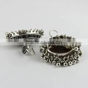 Excellent Oxidized 925 Sterling Silver Earring, Sterling Silver Jewellery, Indian Silver Jewellery thumbnail-6