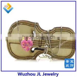 2015 Fashion Heart Opals Necklace Op22 10mm Heart Opal 925 Silver Necklace Jewelry thumbnail-1
