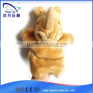 Any Size and Color Kids 26cm Stuffed Rhino Soft 2015 China Baby Toys Hand Puppet Factory thumbnail-1