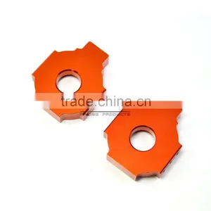 BJ-CA-KT001-OR Motorcycle CNC Rear Axle Spindle Chain Adjuster Blocks for KTM DUKE 125/200/390 thumbnail-3