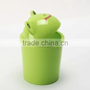 Animal Design Trash Can, Frog Shaped Cartoon Plastic Garbage Can thumbnail-2