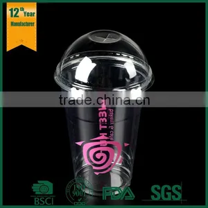 400ml Disposable Pet Transparent Beverage,plastic Disposable Cup,hot Beverage Juice Cup With Lid thumbnail-2