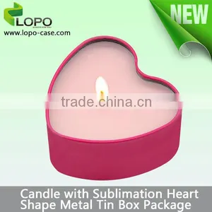 Sublimation Heart Shaped Unique Metal Tin Lovers'candle Holder thumbnail-4