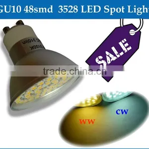 GU10 48 SMD 3528 LED Spot Light White/Warm White thumbnail-1
