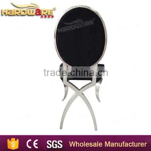 2016 Stainless Steel Round Back Design Fabric Banquet Hall Chairs thumbnail-2