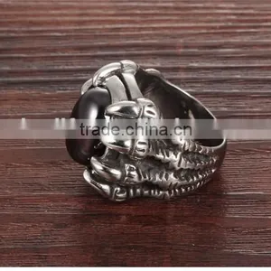 Fashionable Trend Claw Stainless Steel Jewelry Cubic Zirconia Zircon Ring for Men thumbnail-5